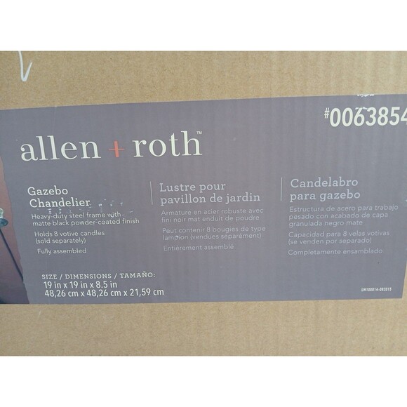 ALLEN + ROTH GAZEBO CHANDLER MATTE BLACK STEEL FRAME HOLDS 8 VOTIVE CANDLES - Picture 3 of 16